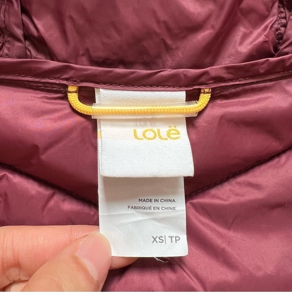 [BNWOT] Lolë Long Lightweight Down Puffer Shell Jacket Burgundy - Size XS - Picture 13 of 16
